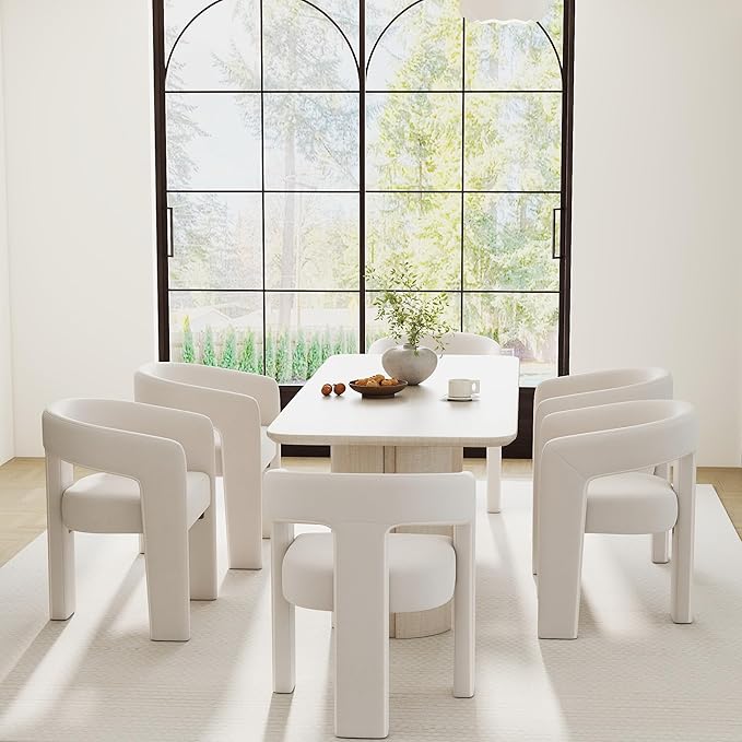 Modern Barrel Dining Chairs Set of 4, Velvet Upholstered Accent Side Chair with Arms Comfy Makeup Vanity Chairs, Dining Living Room Kitchen Chairs, Beige