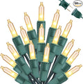 Toodour Clear Christmas Lights, 25ft 100 Count Incandescent Indoor Outdoor String Lights, UL Certified Connectable Green Wire Mini Bulb Light for Home, Party, New Year, Xmas Tree Decor - Warm White