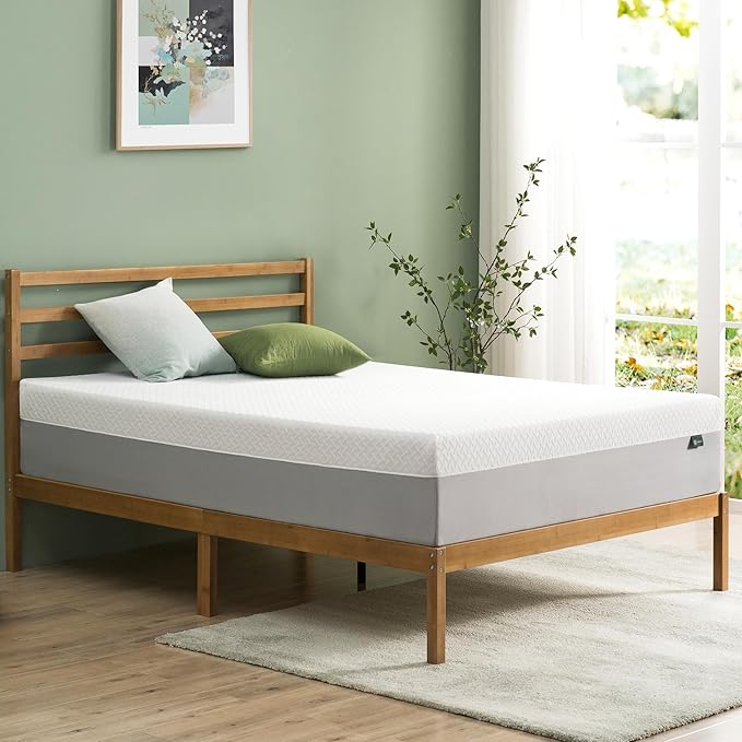 ZINUS 12 Inch Green Tea Essential Memory Foam Mattress [New Version], Twin, Fiberglass Free, Medium Feel, Breathable Airflow Memory Foam, Certified Safe Foams & Fabric, Mattress in A Box