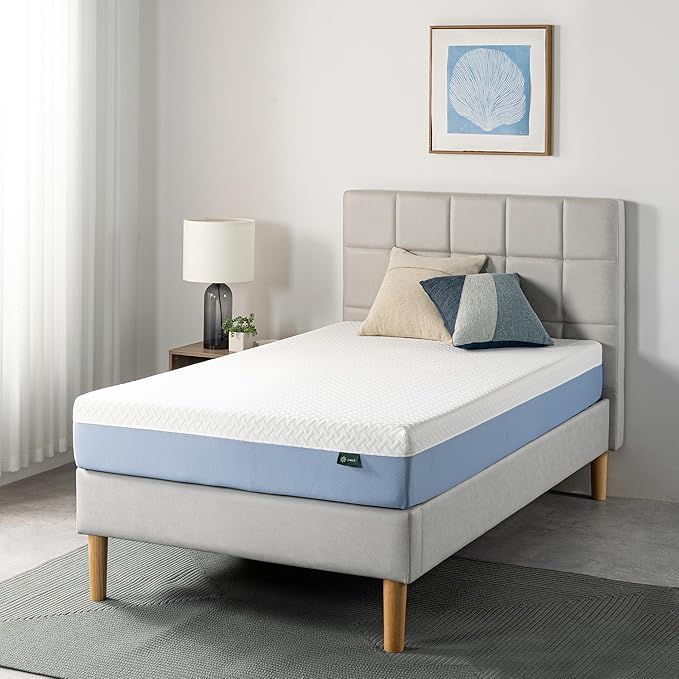 ZINUS 8 Inch Twin Cooling Essential Memory Foam Mattress [NewVersion], Fiberglass Free, Medium Feel, Breathable Cooling Layers, Certified Safe Materials