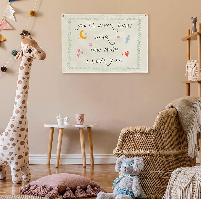 Nursery Rectangular Canvas Banner-Boho Flag Wall Decor for Toddler Boy Girl Kids,Baby Room Above Crib Bedroom Playroom Reading Room Decor-Baby Shower Birthday Christmas Gift-You'll Never Know Dear