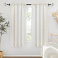 RYB HOME Thick Linen Curtains 63 inch Length for Dining Room Doorway, Light Filtering Soft Textured Privacy Machine Washable Boho Farmhouse Window Treatments, W 42 x L 63 inches, Linen, 2 Panels