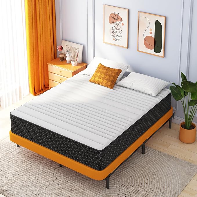 Swbvs Full Mattress, 12 Inch Full Size Mattress Bed in a Box,Memory Foam & Pocket Springs, Medium Feel, Cool Sleep & Pressure Relief, 120-Night Trial