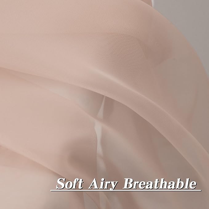 HUTO Blush Pink Sheer Curtains 72 inches Long for Bedroom Top Rod Pocket Sheer Window Panels Curtains for Nursery Living Room 52 by 72 Inch Length Set of 2 Panels