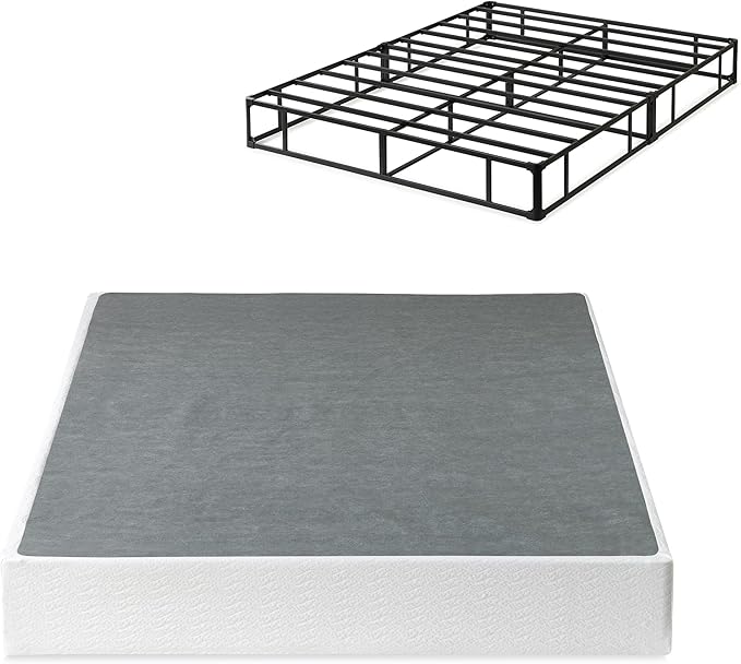 ZINUS 9 Inch Queen Metal Smart Box Spring with Quick Assembly, Mattress Foundation, Strong Metal Frame, Easy Assembly