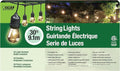 Feit Electric 30ft Outdoor Incandescent String Lights, Warm Amber Glow, Heavy-Duty Weatherproof Cord, Includes 10 Clear Bulbs + 5 Spares, End-to-End Connectable for Patios and Gazebos, SL30-10