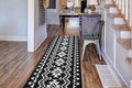 Custom Length Cut to Size Tribal Ethnic Southwestern Inspired Hallway Runner Rug, Non Slip Rubber Backed, 31 inch Wide X Customized Length, Aztec Black, 31 inch X 10 feet