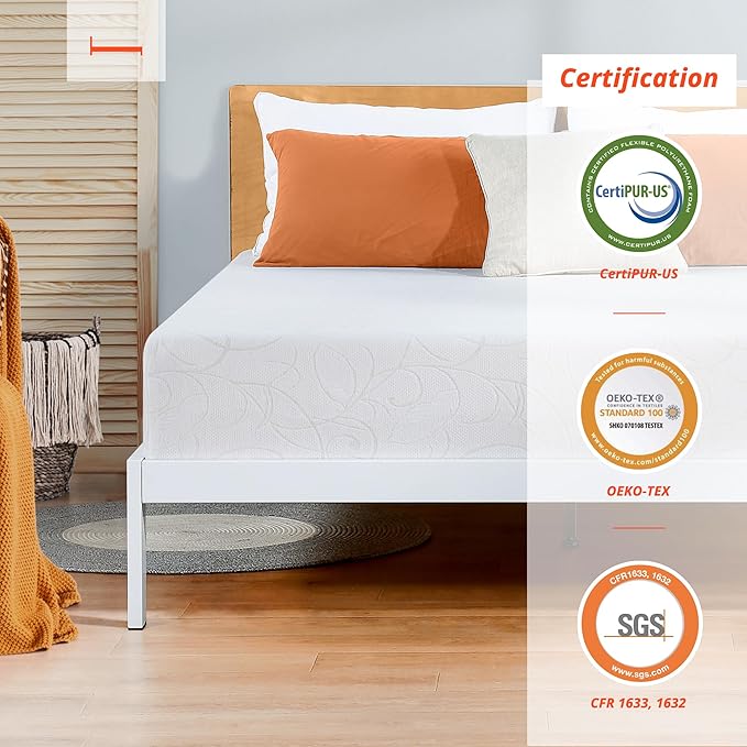 PrimaSleep Full Mattress, 7 Inch Deluxe Gel Memory Foam Mattress, Gel Infused for Comfort and Pressure Relief, CertiPUR-US Certified, Bed-in-a-Box, Medium Firm, Full Size