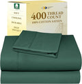 California Design Den Soft Twin Sheets Set - 400 Thread Count Sateen, Natural 100% Cotton Sheets, Deep Pockets, Cooling and Durable Bedding Set for Dorm Rooms & Adults - Hunter Green