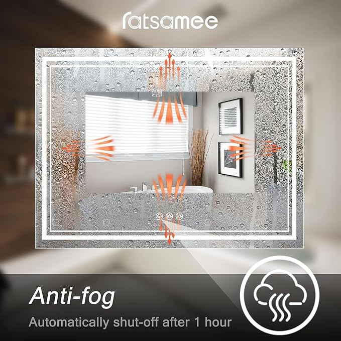 16x24 Inch Led Mirror for Bathroom with Front Light and Backlit, Dimmable Anti Fog Wall Bathroom Mirror with Led Lights, Water Proof, Decor Vanity Mirror