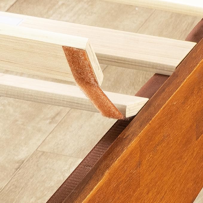 Mellow Naturalista Grand - 12 Inch Solid Wood Platform Bed with Wooden Slats - No Box Spring Needed - King (Cherry)
