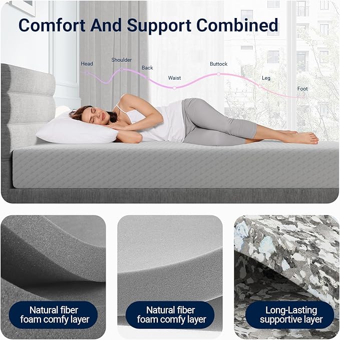 Avenco Twin Size Mattress, 6 Inch Memory Foam Twin Mattress in a Box for Comfort Sleep & Pressure Relief, CertiPUR-US Certified Firm Mattresses