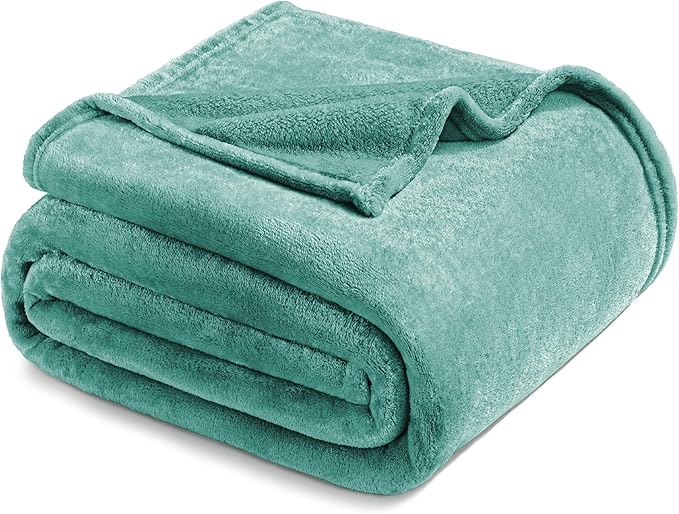 Exclusivo Mezcla Fleece Blanket Twin Size for Bed, Super Soft and Warm, All Season Use, Cozy, Plush, Lightweight, 60x80 Inches Celadon