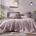 Monbix Queen Comforter Set - 7 Pieces Cationic Dyeing Lilac Bed in a Bag Queen Bedding Sets with Comforter, Sheets, Pillowcases & Shams, Reversible Bedding Comforters Sets