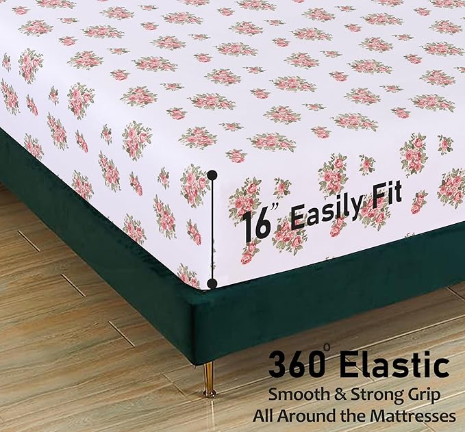 RUVANTI Flannel Sheets King Size - 100% Cotton Brushed King Size Sheets Set - Deep Pockets 16 Inches Bed Sheets - All Seasons Breathable & Extra Soft - Warm & Cozy, 4 Piece, Bali