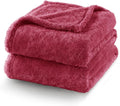 Exclusivo Mezcla Plush Fuzzy Fleece Bed Blanket King Size, Super Soft, Fluffy and Warm Blankets, Suitable for All Seasons (Deep Red, 90x104 Inches)