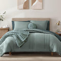 Monbix California King Size Comforter Set - 7 Pieces Bed in a Bag California King, Sage Green Bedding Sets, All Seasons Down Alternative Comforter Bed Set with Sheets, Pillowcases & Shams