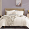 Monbix King Size Comforter Set - 7 Pieces Bed in a Bag King, Snow White Bedding Sets with Comforter, All Seasons Down Alternative Comforter Bed Set with Sheets, Pillowcases & Shams