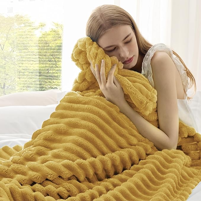 Bedsure GentleSoft Honey Fleece Blanket for Couch - Cozy Soft Blankets for Women, Cute Small Throws for Girls, 60x80 Inches