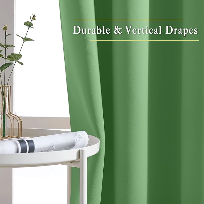 NICETOWN Forest Green 102 inch Curtains for Bedroom, Grommet Blackout Curtains Thermal Window Treatments for Christmas/Thanksgiving Day, W66 x L102, 2 Panels