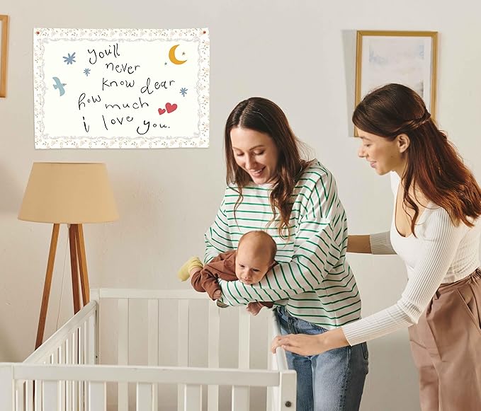 Nursery Rectangular Canvas Banner-Boho Flag Wall Decor for Toddler Boy Girl Kids,Baby Room Above Crib Bedroom Playroom Reading Room Decor-Baby Shower Birthday Christmas Gift-You'll Never Know Dear