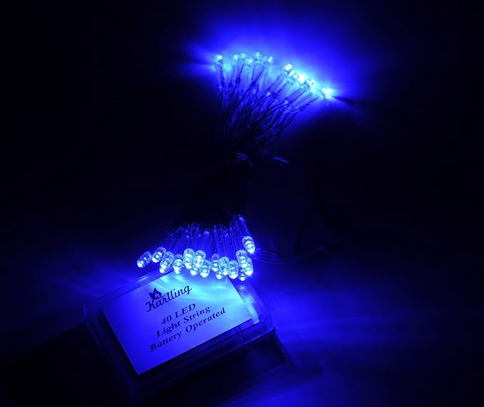 Karlling Battery Operated Blue 40 LED Fairy Light String Wedding Party Xmas Christmas Decorations(Blue,5 Pack)