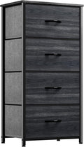 YITAHOME Dresser with 4 Drawers - Fabric Storage Tower, Organizer Unit for Bedroom, Hallway, Closets - Sturdy Steel Frame, Wooden Top & Easy Pull Fabric Bins