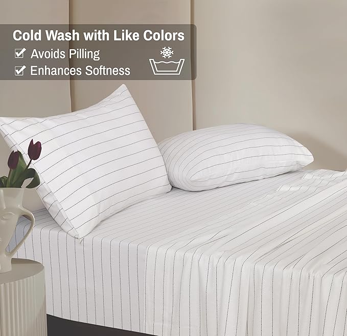 RUVANTI Flannel Sheets Full Size - 100% Cotton Double Brushed Bed Sheets Set, Deep Pockets 16 Inches, All Seasons Breathable & Extra Soft Full Sheets, Warm & Cozy, 4 Piece, Running Dots