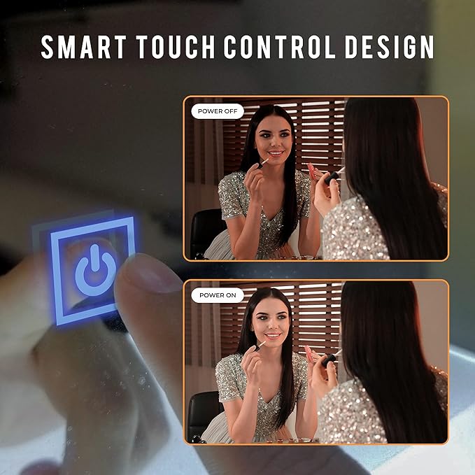 Fab Glass and Mirror LED Mirror 36x48 Inches, Led Bathroom Mirror with Lights Front and Backlit Anti-Fog Memory Brightness, Three Color Options Frameless Wall Mounted Bathroom Vanity Mirror