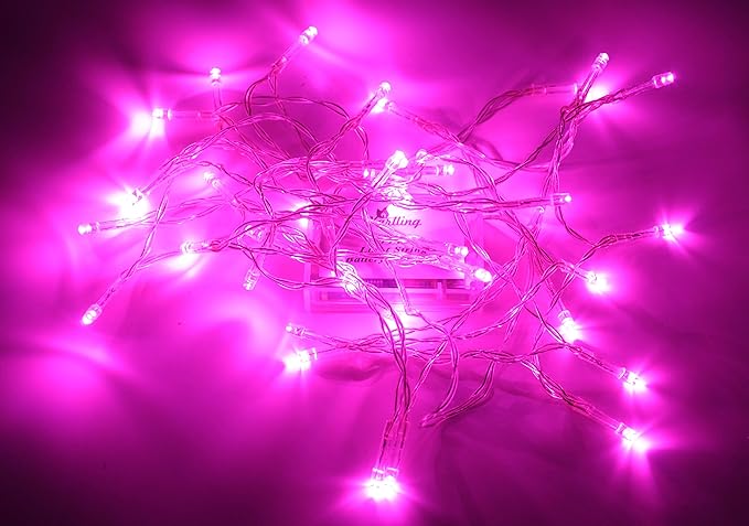 Karlling Battery Operated Pink 40 LED Fairy Light String Wedding Party Xmas Christmas Decorations(Pink,5 Pack)