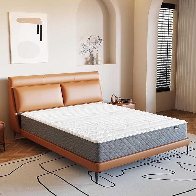 PurrJoys Firm Full Mattress,10 Inch Hybrid Full Mattress in a Box with Gel Memory Foam, Pocket Innerspring, Pressure Relief, Motion Isolation, Non-Fiberglass - Firm