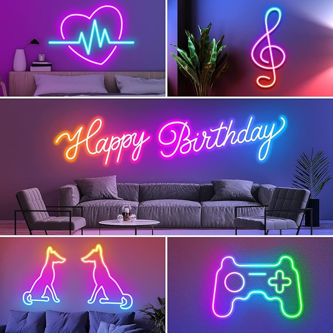 AILBTON 100Ft Neon Rope Lights,Flexible Led Rope Lights Control with App/Remote,Multiple Modes Rope Lights,IP65 Outdoor RGB Led Neons Lights,Music Sync Gaming Led Neon Light Strip for Bedroom Decor