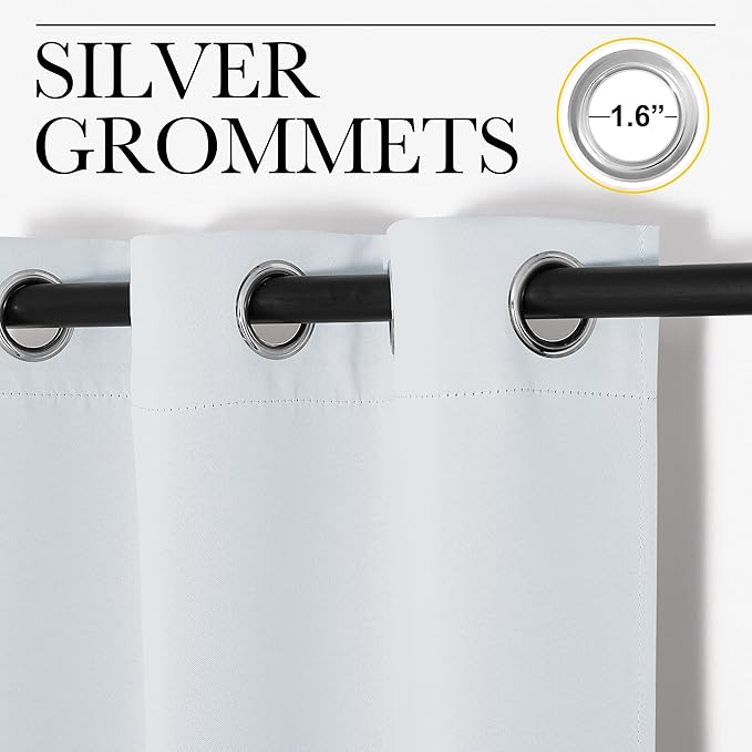 NICETOWN Curtains & Drapes for Door Tapestry, Sound Noise Canceling Room Darkening Replacement Makeshift Curtains for Bathroom Pantry Bedroom Closet (Cloud Grey, 1 Panel, 5ft Wide x 11ft Long)