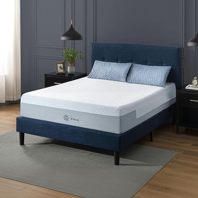 ZINUS 12 Inch QUADCOOL Memory Foam Mattress, King, Cool to Touch Soft Knit Cover, Cooling Gel Infusion, CertiPUR US Certified