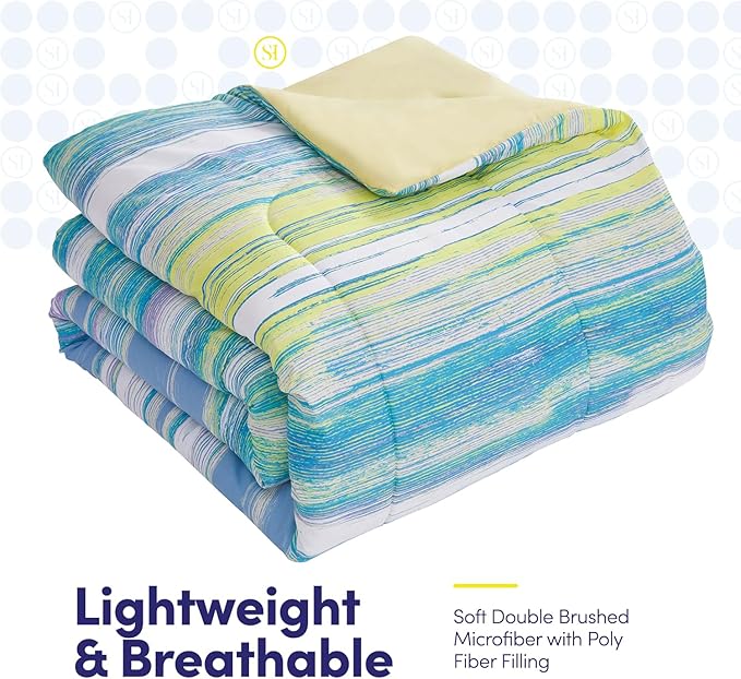 Sweet Home Collection 5 Piece Comforter Set Bag Solid Color All Season Soft Down Alternative Blanket & Luxurious Microfiber Bed Sheets, Sorento, Twin