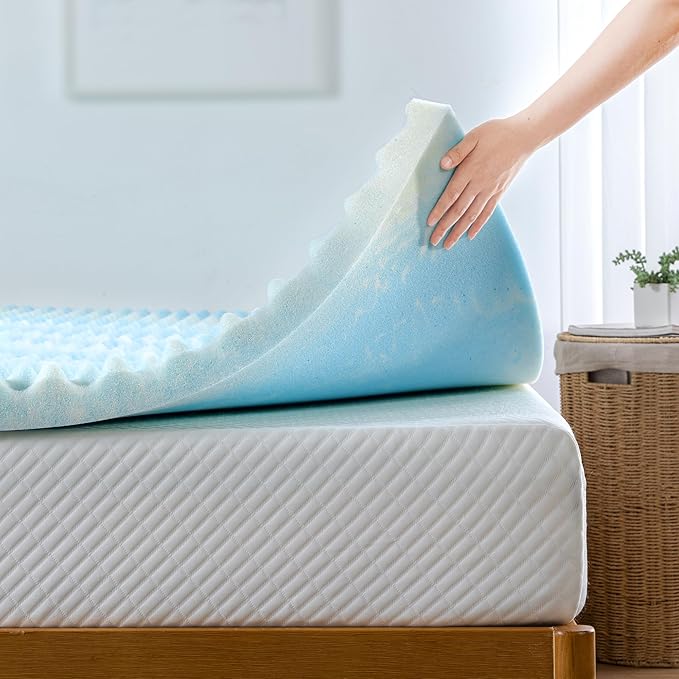 ZINUS 2 Inch Swirl Gel Cooling Memory Foam Mattress Topper, Smaller, More Convenient WonderBox Packaging, Cooling, Airflow Design, CertiPUR-US Certified, Full