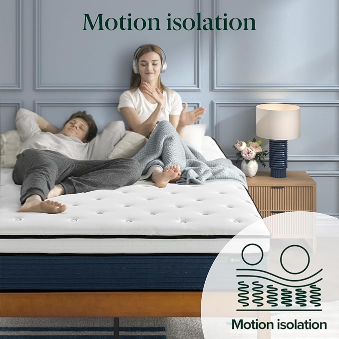 ZINUS 10 Inch Comfort Support Hybrid Mattress [New Version], Twin, Fiberglass Free, Medium Plush, Motion Isolation, Certified Safe Foams & Fabric, Mattress in A Box