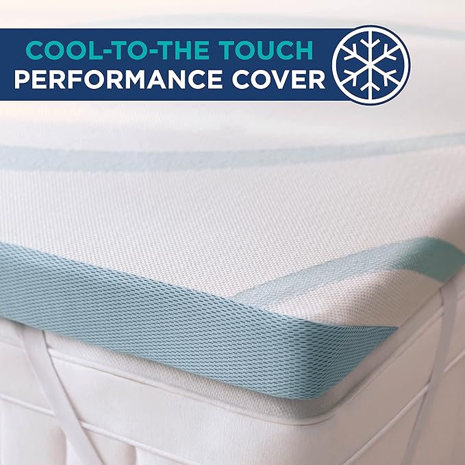 Tempur-Pedic TEMPUR-Adapt + Cooling 3-Inch Full Mattress Topper Medium Luxury Premium Foam, Washable Cover, Medium Cooling Topper,white