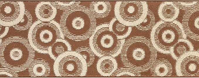 Custom Length Cut to Size Modern Farmhouse Carpet Runner Rug for Hallways, Non Slip Rubber Backed, 31 inch Wide X Customized Length, Geo Brown, 31 inch X 7 feet