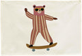 Skateboarding Bear Nursery Rectangular Canvas Banner-Flag Wall Sign Decor for Baby Boys Kids, Baby Room Above Crib Bedroom Playroom Reading Room Decor-Baby Shower Birthday Christmas Gift