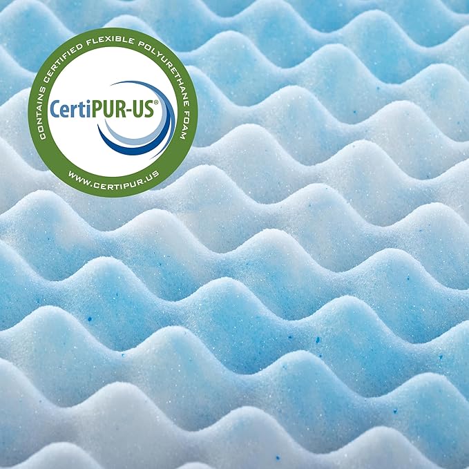 ZINUS 2 Inch Swirl Gel Cooling Memory Foam Mattress Topper, Smaller, More Convenient WonderBox Packaging, Cooling, Airflow Design, CertiPUR-US Certified, Twin