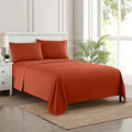 Twin Sheets - Breathable Luxury Sheets with Full Elastic & Secure Corner Straps Built In - 1800 Supreme Collection Extra Soft Deep Pocket Bedding Set, Sheet Set, Twin, Rust
