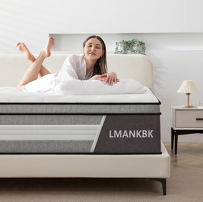 Full Mattress, 10 Inch Innerspring Hybrid Mattresses in a Box with Gel Memory Foam, Individually Wrapped Encased Coil Pocket Spring Mattress, Pressure Relief, Medium Firm Support, 54"*75"*10''