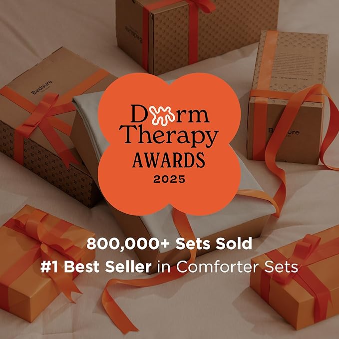 Bedsure Oversized Queen Comforter Set - Beige Soft Bedding for All Seasons, Cationic Dyed Bed Set, 3 Pieces, 1 Oversized Queen Size Comforter (98"x98") and 2 Pillow Shams (20"x26"+2")