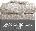 Eddie Bauer - King Sheets, Cotton Flannel Bedding Set, Brushed For Extra Softness, Cozy Home Decor (Little Creek Pine Cone Beige, King)