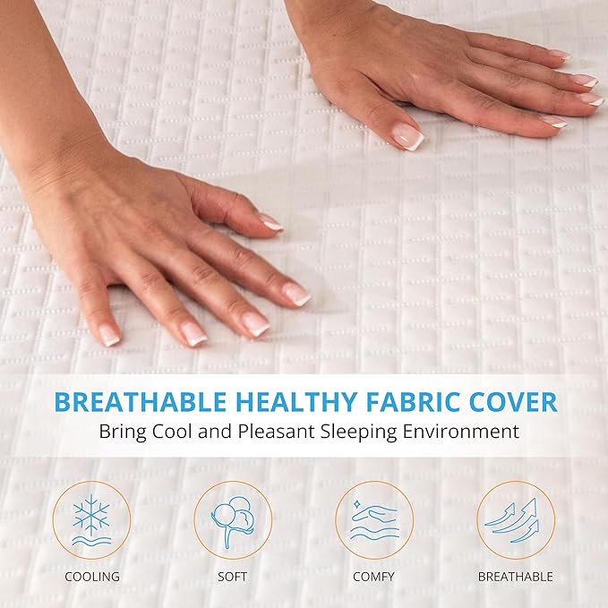 EGO Gel Memory Foam Mattress Topper, 3 Inch Full with Removable Breathable Soft Cover, Cooling Bed Topper for Comfort Body Support & Pressure Relief, CertiPUR-US Certified