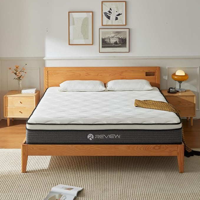 King Size Mattress, 12 Inch King Mattress in a Box, Memory Foam Hybrid Mattresses with Individual Pocket Spring for Motion Isolation & Silent Sleep, Pressure Relief, Medium Firm