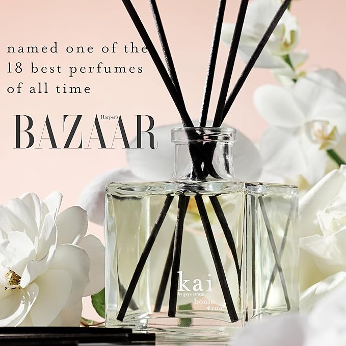 kai Reed Diffuser - (Rose Absolute, Gardenia, White Exotics) a Fresh, Light, airy & Delicious Scent. Vegan, Cruelty Free, Recyclable, Made in The USA. 6.75 fl oz.