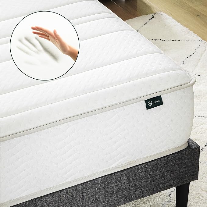 ZINUS 8 Inch Foam and Spring RV Mattress, [New Version], Short Queen for RVs, Campers & Trailers, Smaller, More Convenient WonderBox Packaging, Mattress-in-a-Box