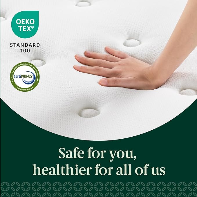 ZINUS 10 Inch Comfort Support Hybrid Mattress [New Version], Twin, Fiberglass Free, Medium Plush, Motion Isolation, Certified Safe Foams & Fabric, Mattress in A Box